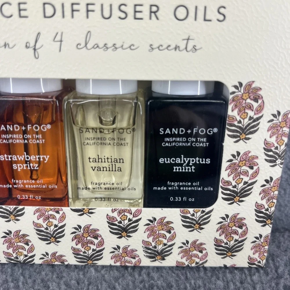 Sand + Fog Fragrance Diffuser Oils Set of 4 Vanilla strawberry tahitian eucalypt